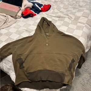 Olive Green Hooded Sweatshirt
